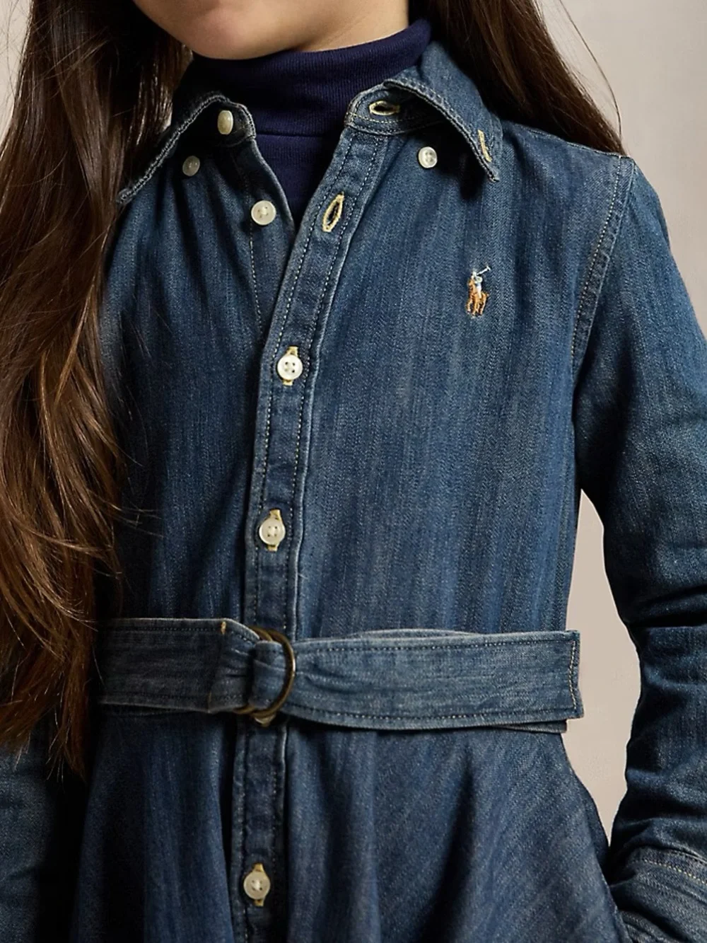 Ralph Lauren Belted Cotton Indigo Denim Shirtdress $70